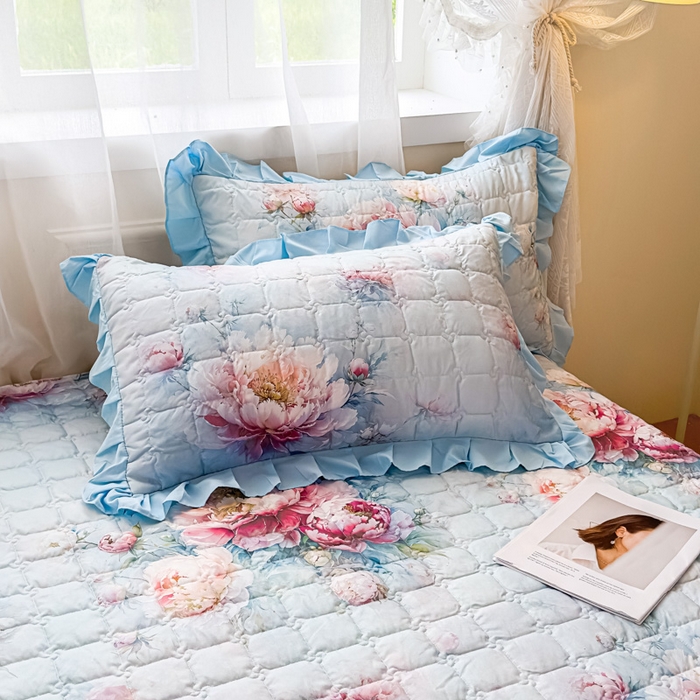 91家纺网 家纺一手货源 找家纺 （总）家之硕家纺 2025春夏新款鹿锦棉蕾丝花边夹棉枕套单枕套枕套单件