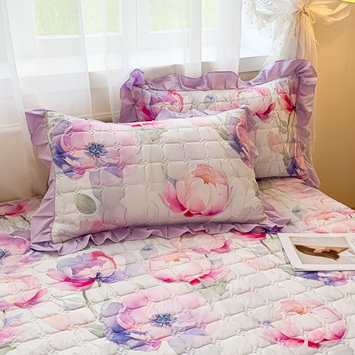 91家纺网 家纺一手货源 找家纺 （总）家之硕家纺 2025春夏新款鹿锦棉蕾丝花边夹棉枕套单枕套枕套单件