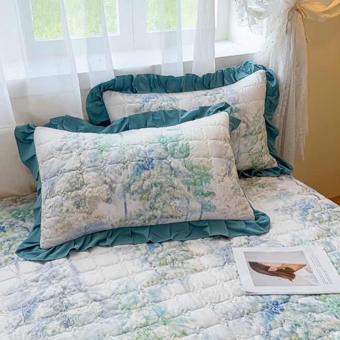 91家纺网 家纺一手货源 找家纺 （总）家之硕家纺 2025春夏新款鹿锦棉蕾丝花边夹棉枕套单枕套枕套单件