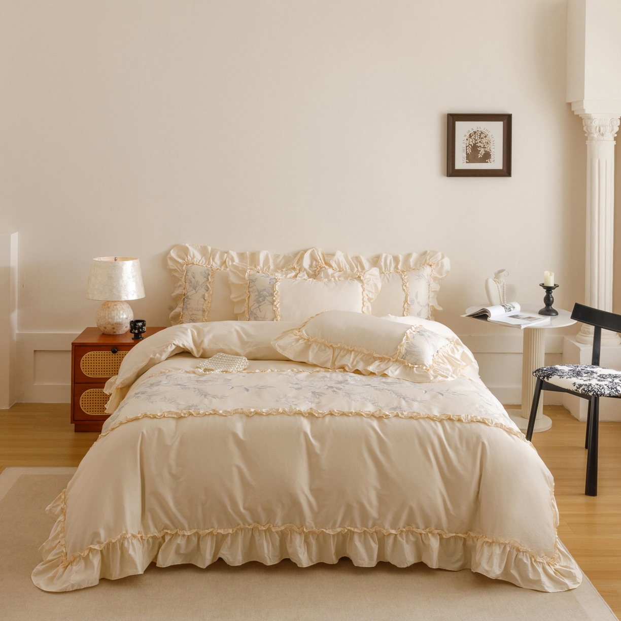 91家纺网 家纺一手货源 找家纺 （总）沐棉家居 2025新款法式轻奢100支贡缎长绒棉四件套