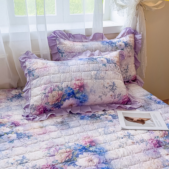 家之硕家纺 2025春夏新款鹿锦棉蕾丝花边夹棉枕套单枕套枕套单件 迷香