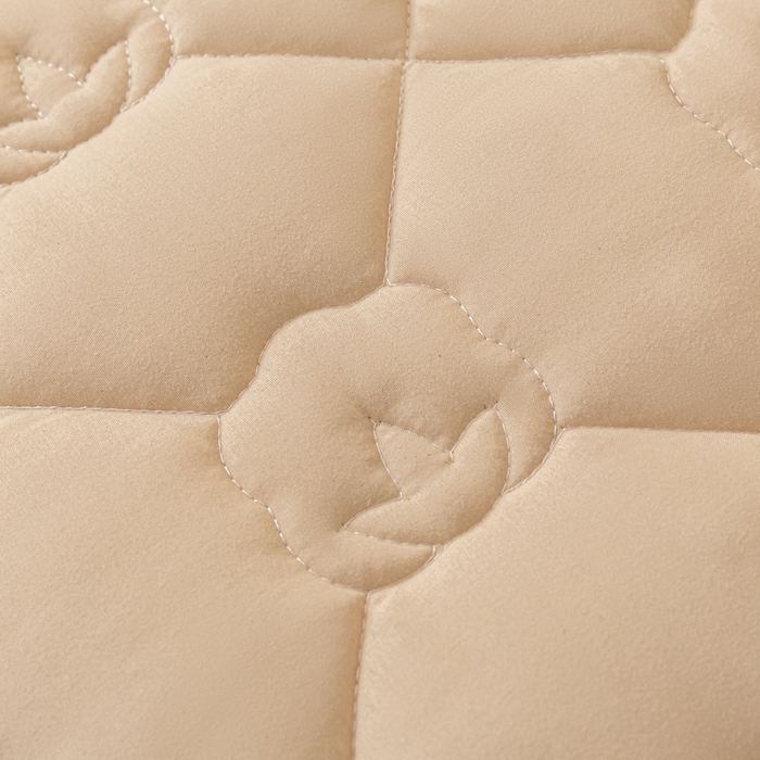 91家纺网 家纺一手货源 找家纺 老帅的工厂店2025新款A类水洗棉珩绣棉花床褥杏色