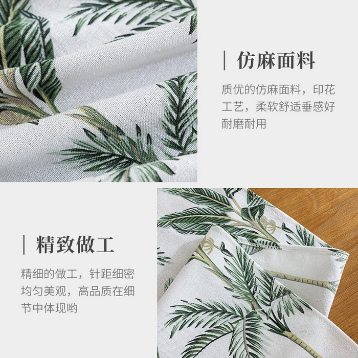 91家纺网 家纺一手货源 找家纺 南通大梧纺织 2025新款夏日之约热带植物桌布 棕榈树