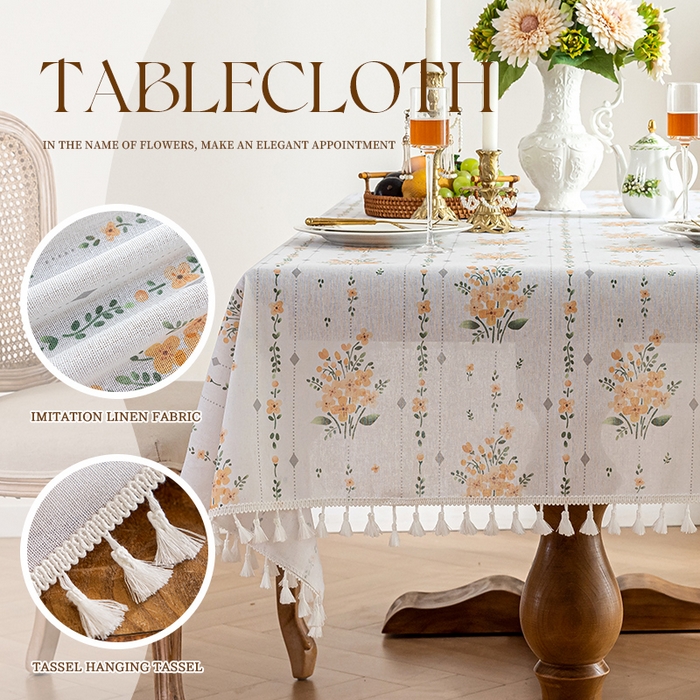 91家纺网 家纺一手货源 找家纺 （总）南通大梧纺织 2025新款简约现代风小黄花桌布