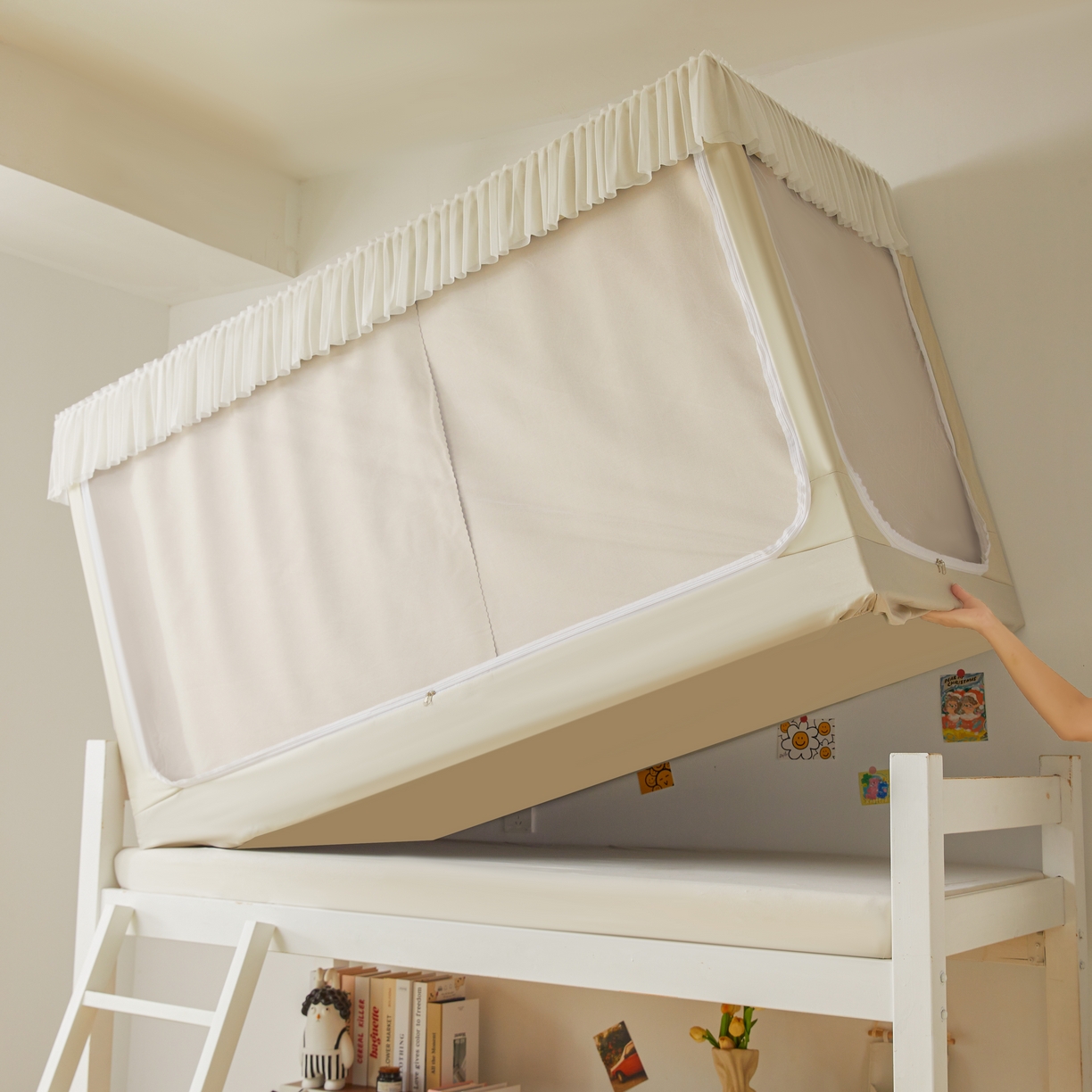 91家纺网 家纺一手货源 找家纺 卓尔居 2025新款学生遮光床帘高精密晨曦系列蚊帐晨曦-米