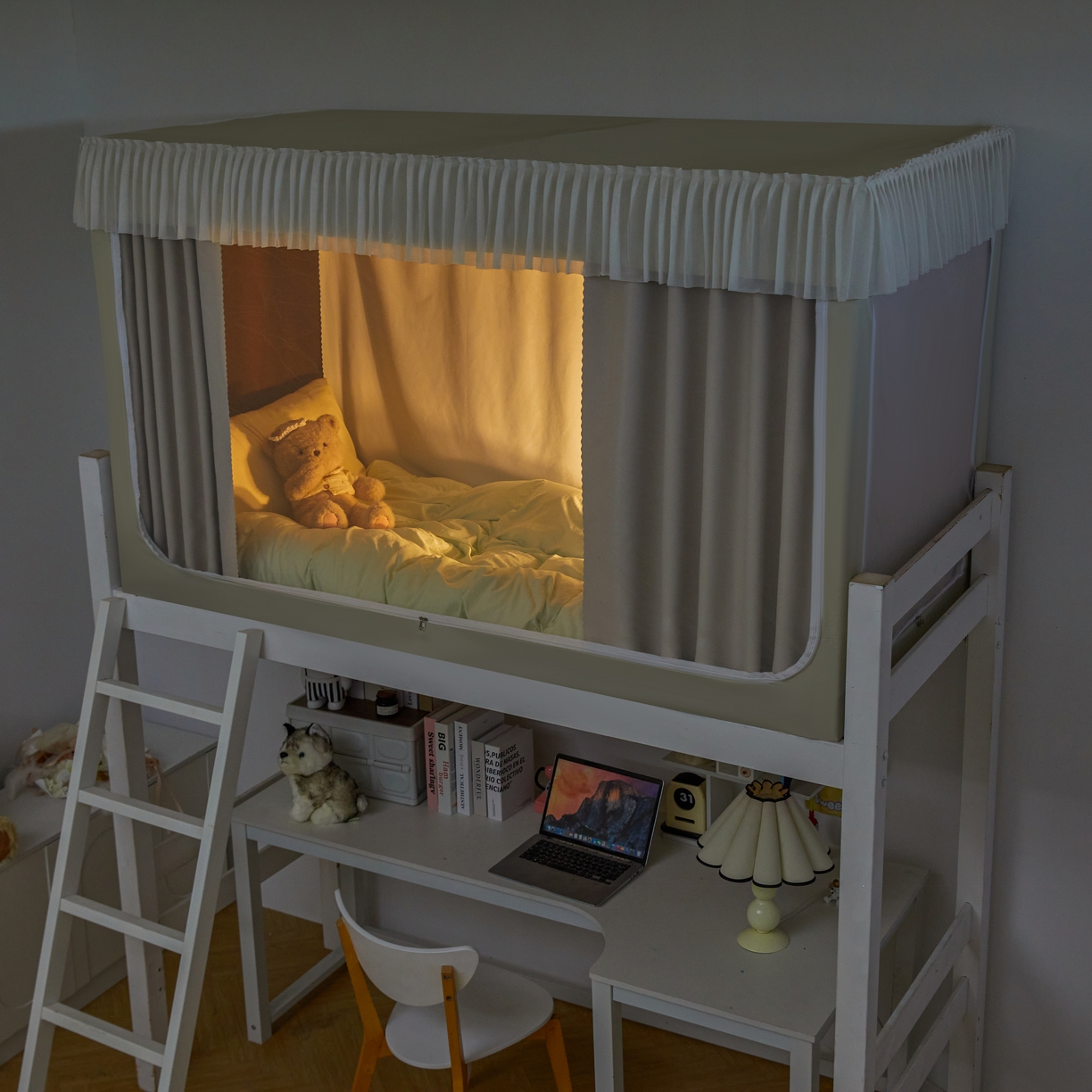 91家纺网 家纺一手货源 找家纺 卓尔居 2025新款学生遮光床帘高精密晨曦系列蚊帐晨曦-米