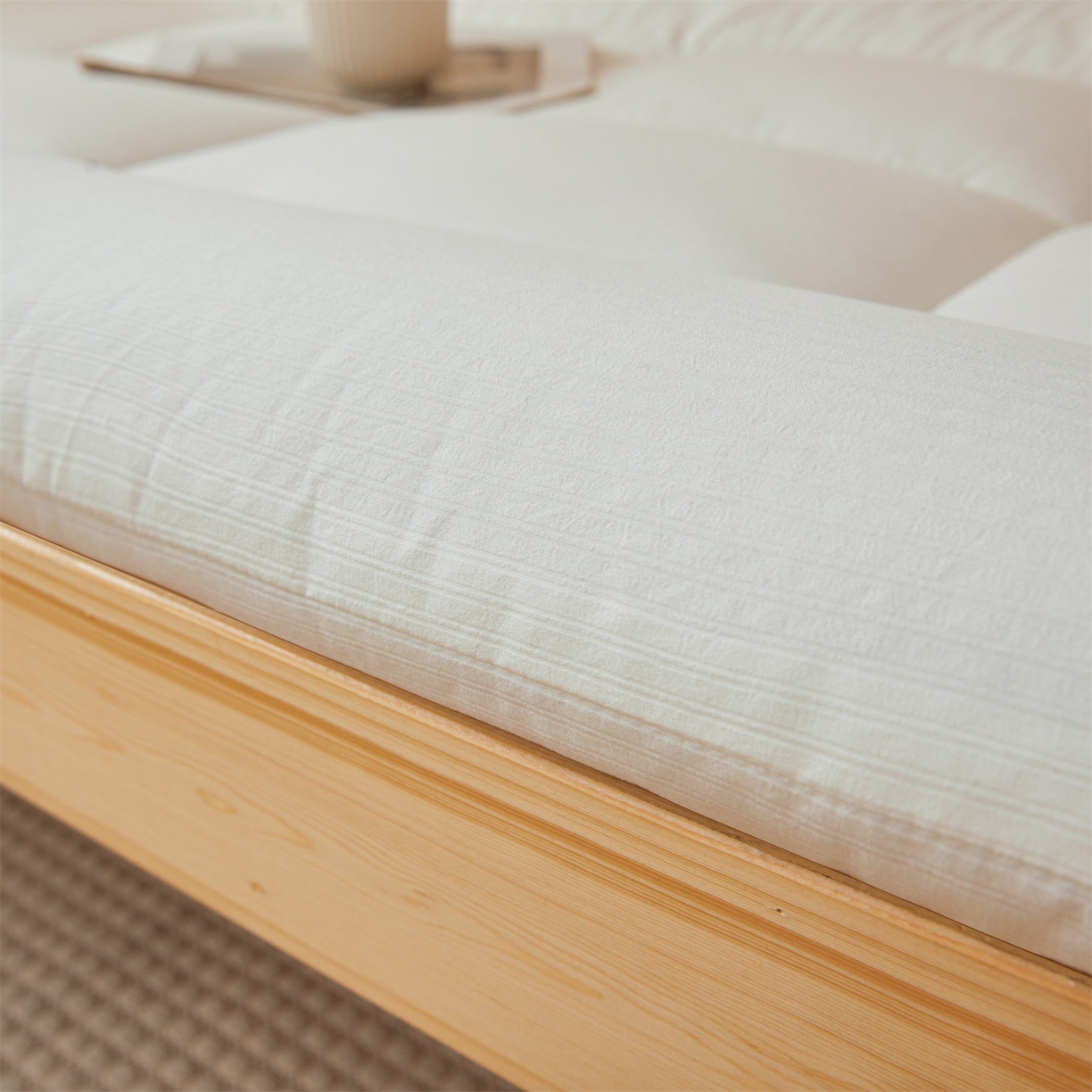 91家纺网 家纺一手货源 找家纺 （总）梵蒂莎 2025新款纯色烫画棉花学生床垫场景一