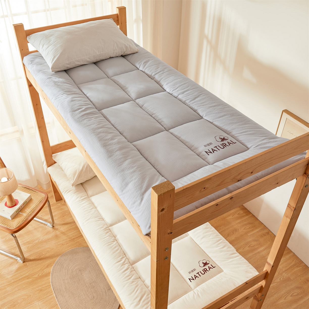 梵蒂莎 2025新款纯色烫画棉花床垫学生款场景二 云朵白