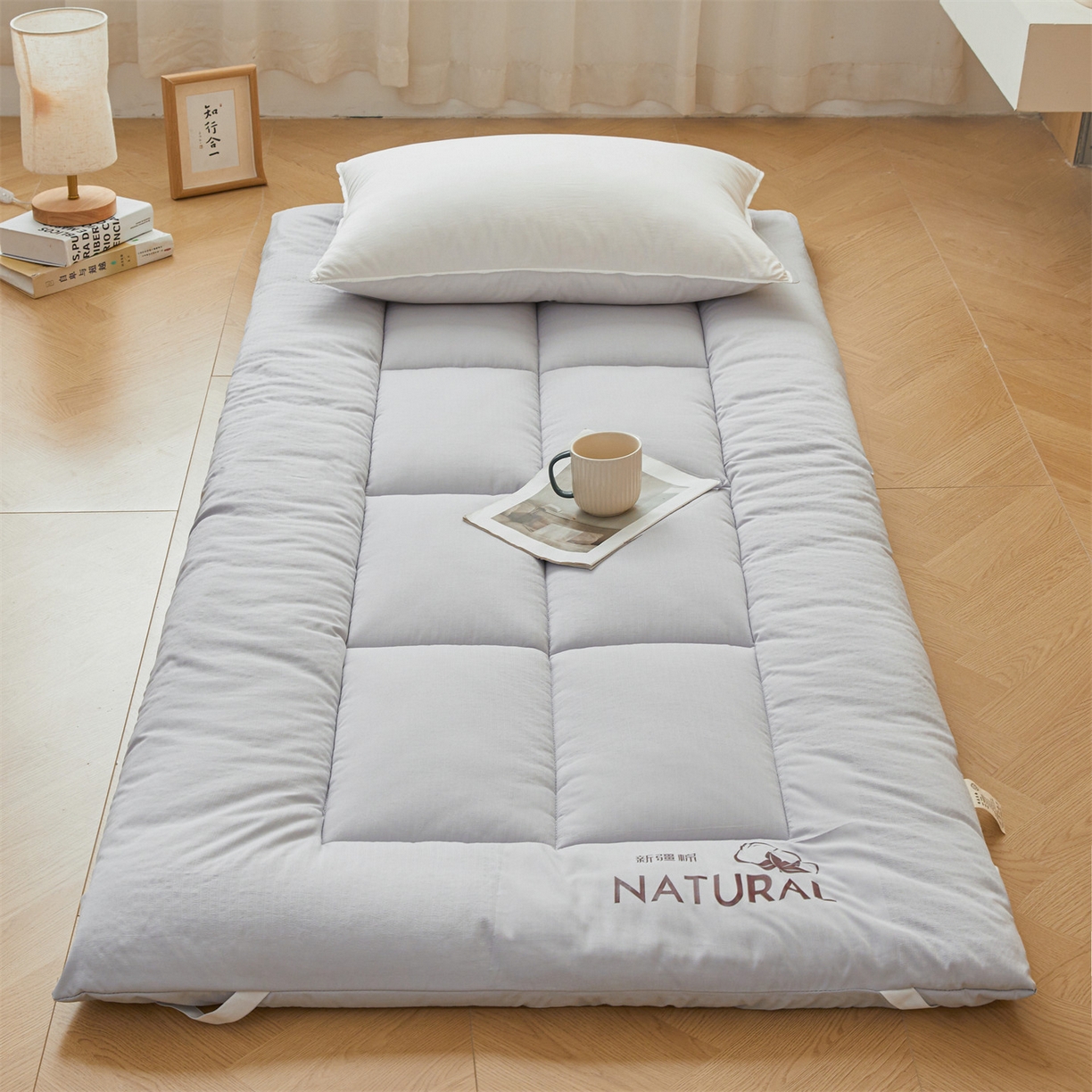 梵蒂莎 2025新款纯色烫画棉花床垫学生款场景一 冰川灰