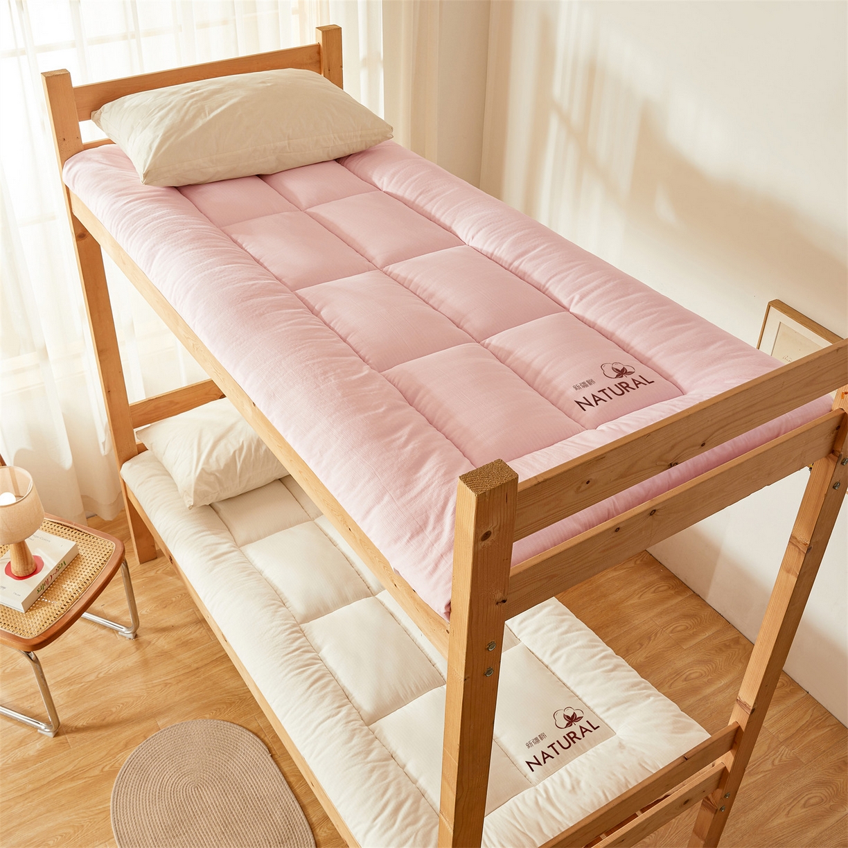 梵蒂莎 2025新款纯色烫画棉花床垫学生款场景二 玉粉