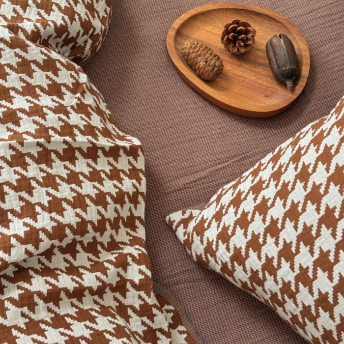 91家纺网 家纺一手货源 找家纺 （总）仰望棉麻双层纱供应链2025新款雅颂AB版拉链款全棉色织提花四件套