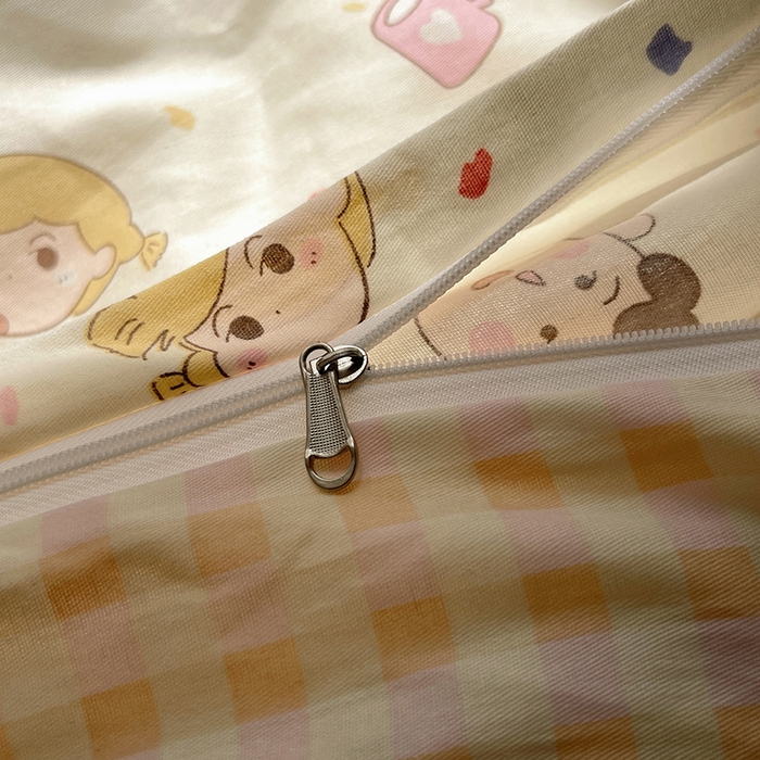 91家纺网 家纺一手货源 找家纺 （总）瑞莱 2025新款开学季全棉纯棉萌趣印花四件套