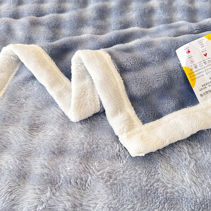 91家纺网 家纺一手货源 找家纺 南方印象  2025新款兔绒毛毯 蓝色
