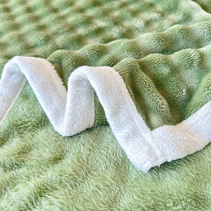 91家纺网 家纺一手货源 找家纺 南方印象  2025新款兔绒毛毯 绿色