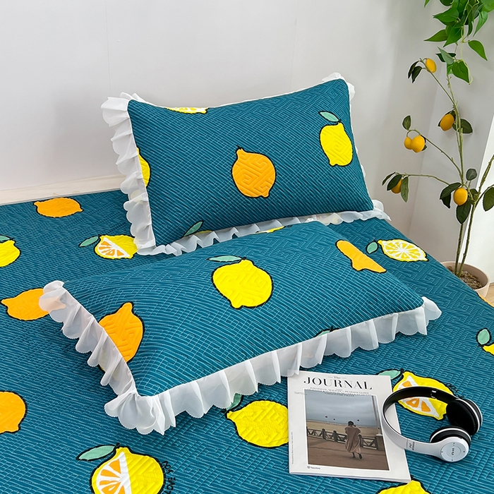 91家纺网 家纺一手货源 找家纺 梦舒羽2025新款夹棉花边双人枕套单人加厚短款枕芯套-单只装 翠绿色