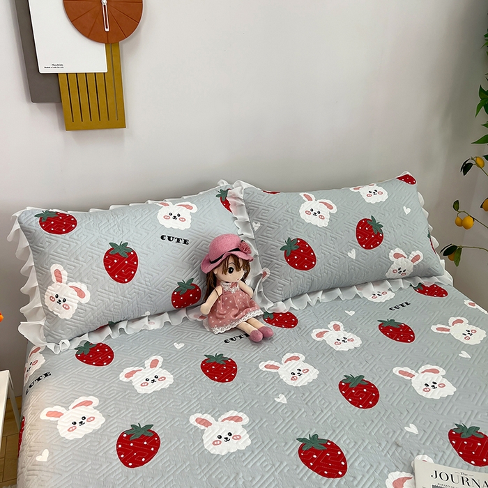 91家纺网 家纺一手货源 找家纺 （总）梦舒羽2025新款夹棉花边双人枕套单人加厚短款枕芯套-单只装