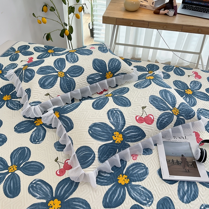 91家纺网 家纺一手货源 找家纺 梦舒羽2025新款夹棉花边双人枕套单人加厚短款枕芯套-单只装 梦露公园