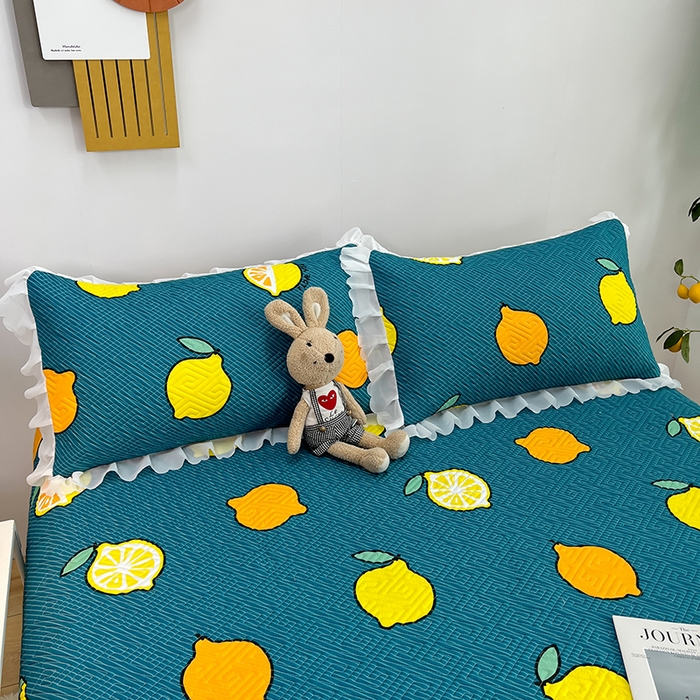 91家纺网 家纺一手货源 找家纺 梦舒羽2025新款夹棉花边双人枕套单人加厚短款枕芯套-单只装 翠绿色