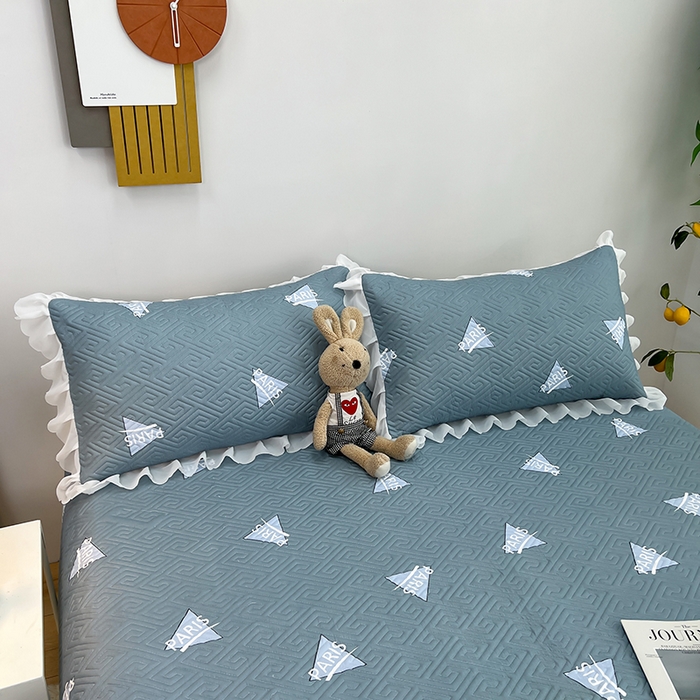 91家纺网 家纺一手货源 找家纺 梦舒羽2025新款夹棉花边双人枕套单人加厚短款枕芯套-单只装 三角星