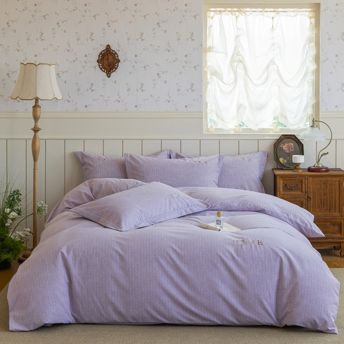 91家纺网 家纺一手货源 找家纺 巧玲珑 2025新款生态四件套醉风吟-紫