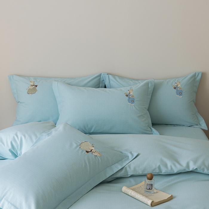 91家纺网 家纺一手货源 找家纺 巧玲珑 2025新款生态四件套卡诺其-艾草绿