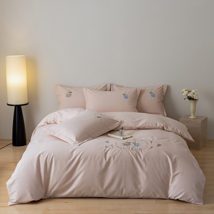 91家纺网 家纺一手货源 找家纺 巧玲珑 2025新款生态四件套卡诺其-卡其