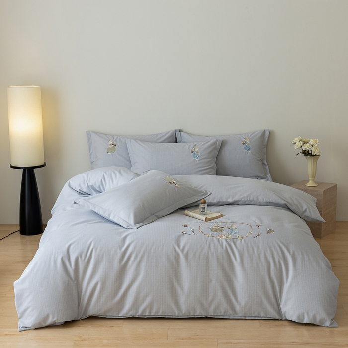 91家纺网 家纺一手货源 找家纺 巧玲珑 2025新款生态四件套卡诺其-摩卡