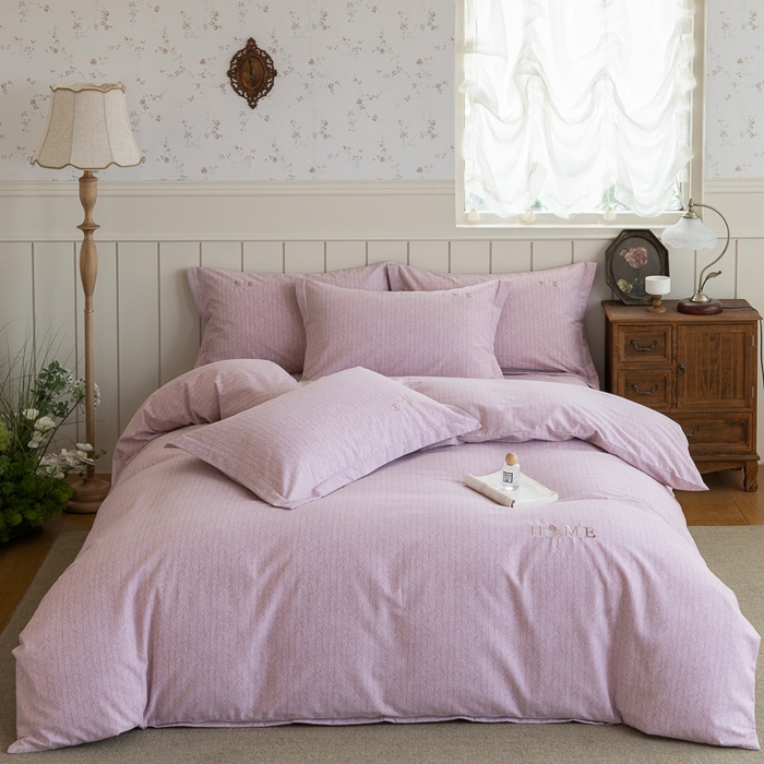 91家纺网 家纺一手货源 找家纺 巧玲珑 2025新款生态四件套醉风吟-粉