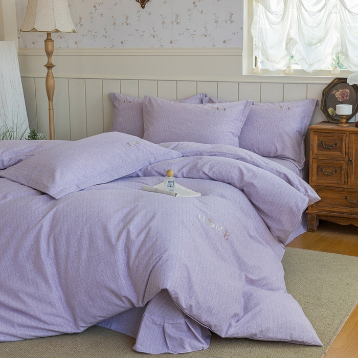 91家纺网 家纺一手货源 找家纺 巧玲珑 2025新款生态四件套醉风吟-紫