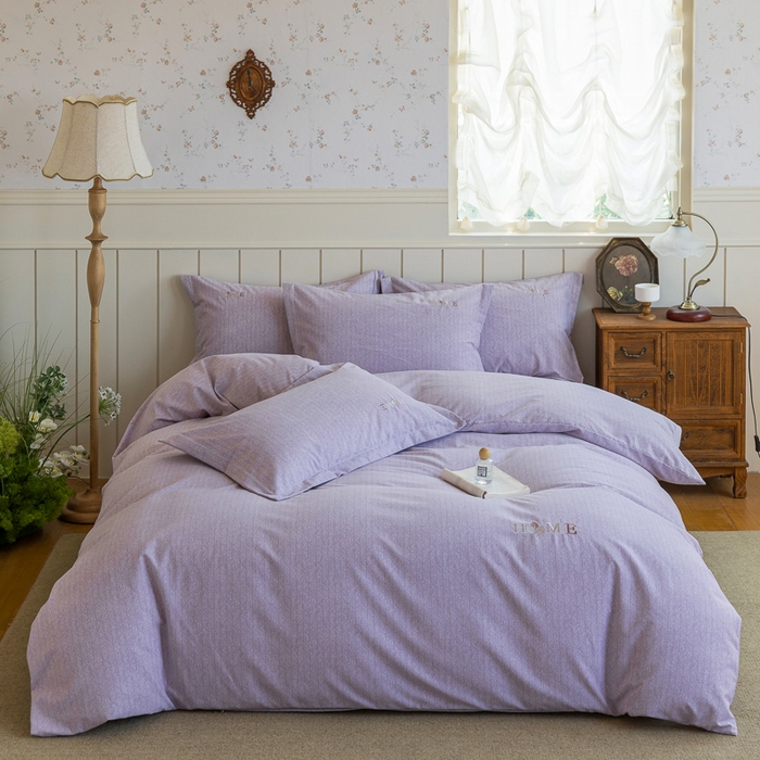 91家纺网 家纺一手货源 找家纺 巧玲珑 2025新款生态四件套醉风吟-紫