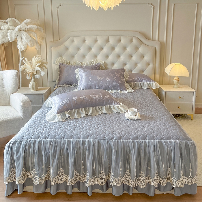 91家纺网 家纺一手货源 找家纺 （总）网红馆（ck家纺） 2025新款提花蕾丝花边床裙单床裙床裙单品