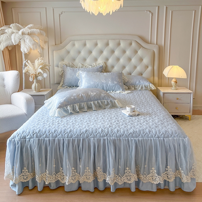 91家纺网 家纺一手货源 找家纺 （总）网红馆（ck家纺） 2025新款提花蕾丝花边床裙单床裙床裙单品