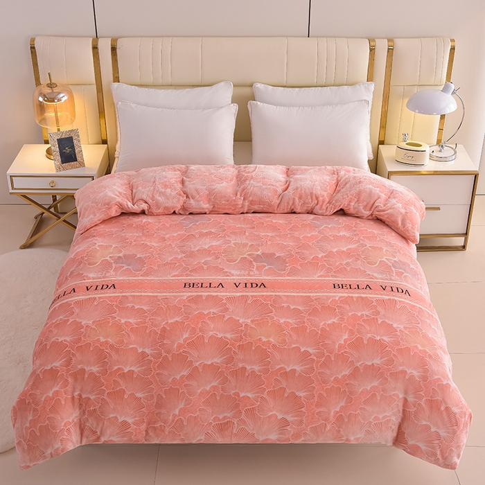 91家纺网 家纺一手货源 找家纺 (总）曼尼2025新品高克重直播印花牛奶绒四件套床裙款法莱绒金貂珊瑚绒