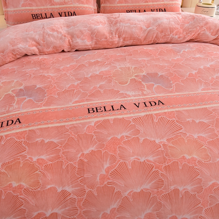 91家纺网 家纺一手货源 找家纺 (总）曼尼2025新品高克重直播印花牛奶绒四件套床裙款法莱绒金貂珊瑚绒