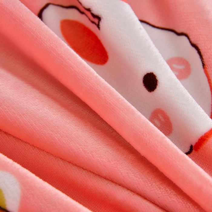 91家纺网 家纺一手货源 找家纺 缘莉娜家纺 2025新款牛奶绒印花学生宿舍三件套上下铺三件套 兔兔乐园