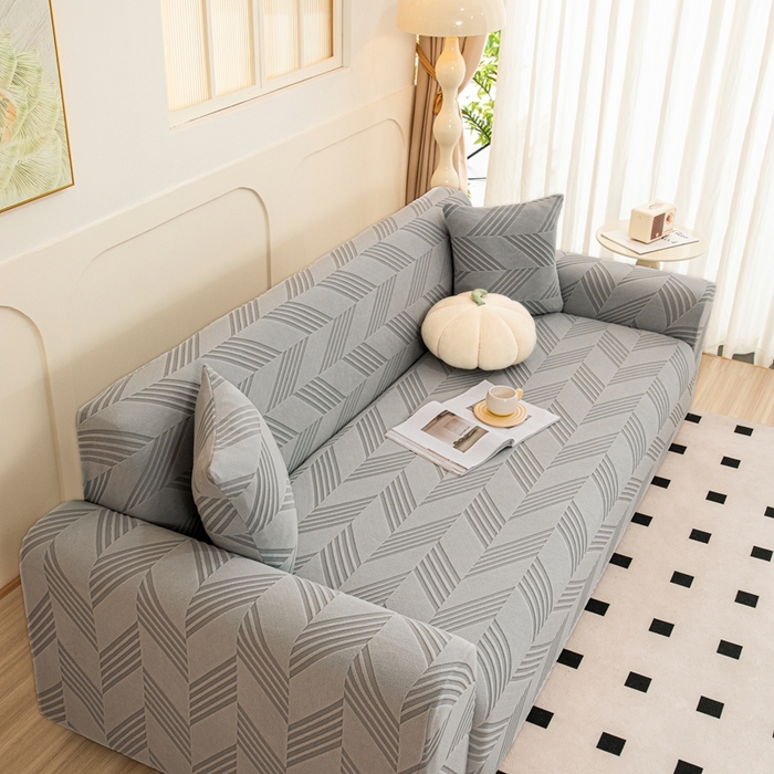 91家纺网 家纺一手货源 找家纺 沐沐 2026新款菱梵沙发套 金属灰