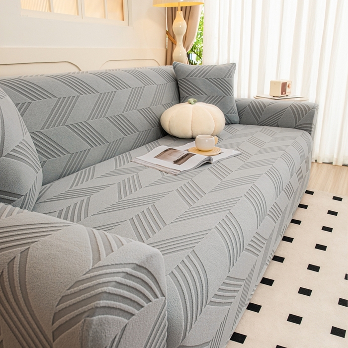 91家纺网 家纺一手货源 找家纺 沐沐 2026新款菱梵沙发套 金属灰