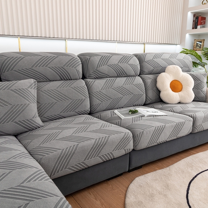 91家纺网 家纺一手货源 找家纺 沐沐 2026新款菱梵提花沙发笠 菱梵-金属灰