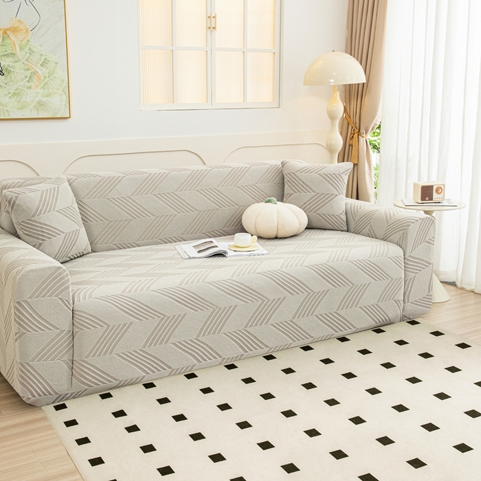 91家纺网 家纺一手货源 找家纺 沐沐 2026新款菱梵沙发套 浅灰