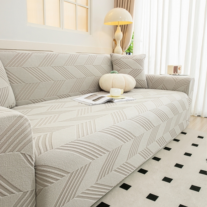 91家纺网 家纺一手货源 找家纺 沐沐 2026新款菱梵沙发套 浅灰