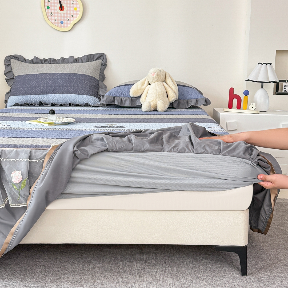 91家纺网 家纺一手货源 找家纺 手艺人家纺 2025新款全棉纯棉绗缝单床裙C02-C15 床裙单件 床裙C02