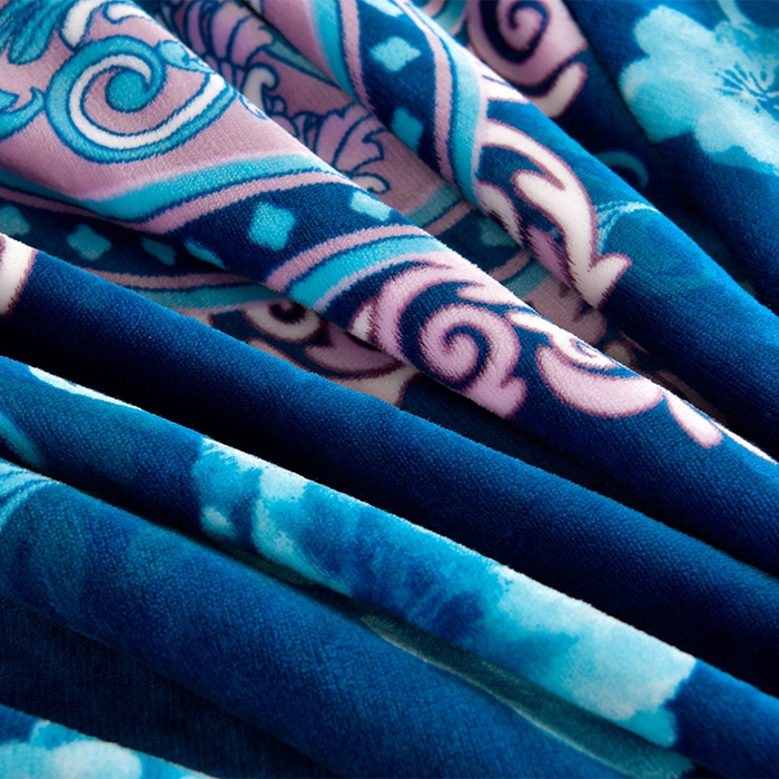 91家纺网 家纺一手货源 找家纺 缘莉娜家纺 2025新款牛奶绒印花学生宿舍三件套上下铺三件套 如花似锦