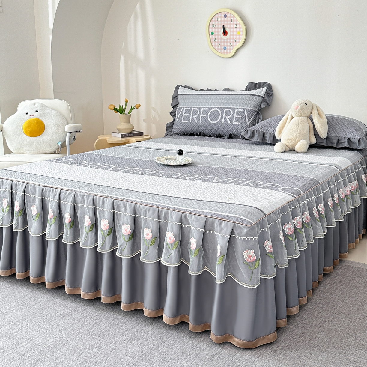 91家纺网 家纺一手货源 找家纺 手艺人家纺 2025新款全棉纯棉绗缝单床裙C02-C15 床裙单件 床裙C03