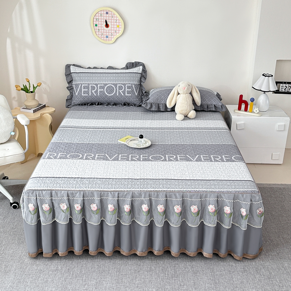 91家纺网 家纺一手货源 找家纺 手艺人家纺 2025新款全棉纯棉绗缝单床裙C02-C15 床裙单件 床裙C03