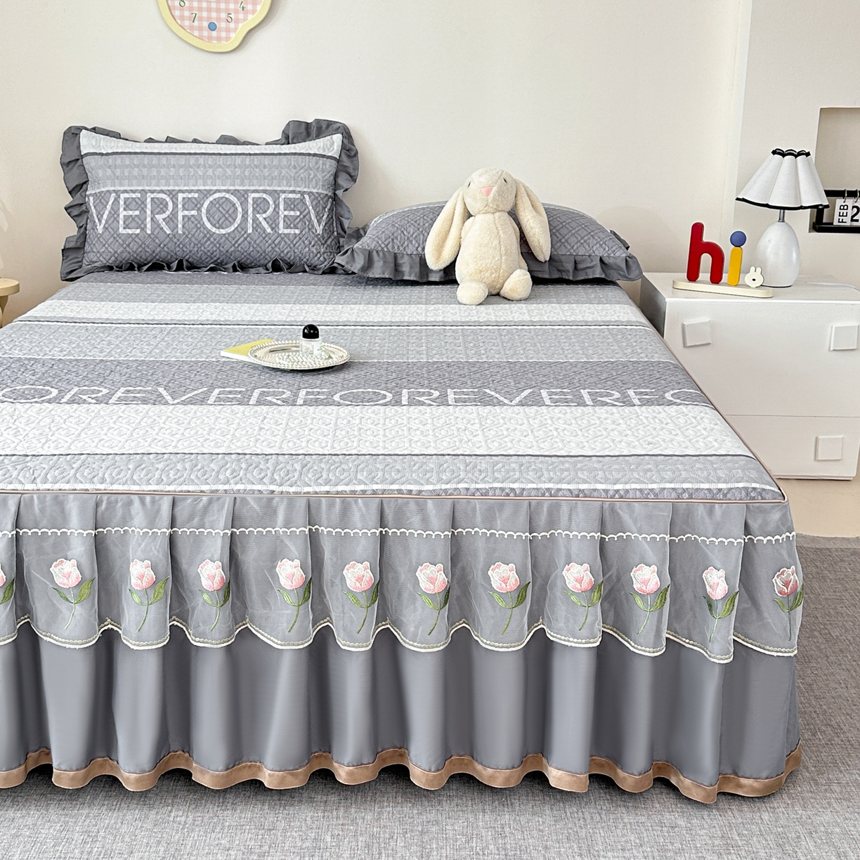 91家纺网 家纺一手货源 找家纺 手艺人家纺 2025新款全棉纯棉绗缝单床裙C02-C15 床裙单件 床裙C03