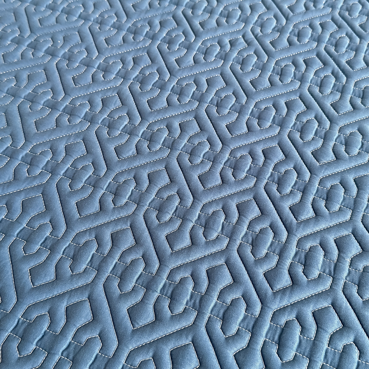 91家纺网 家纺一手货源 找家纺 手艺人家纺 2025新款全棉纯棉绗缝单床裙C01 床裙单件 床裙C01蓝