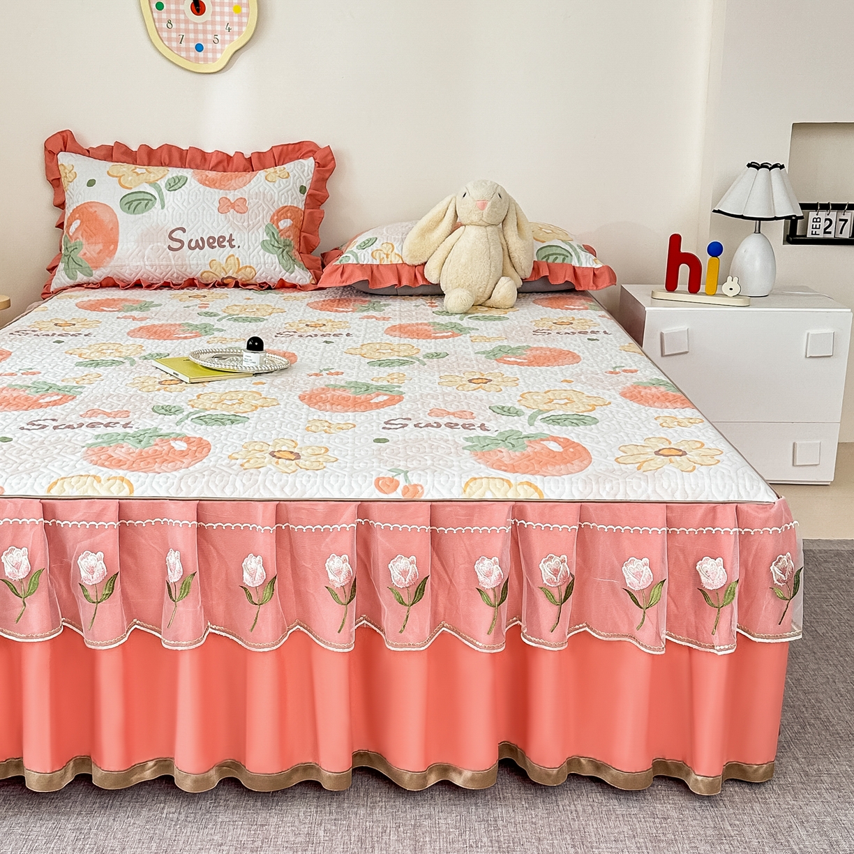 91家纺网 家纺一手货源 找家纺 手艺人家纺 2025新款全棉纯棉绗缝单床裙C02-C15 床裙单件 床裙C06