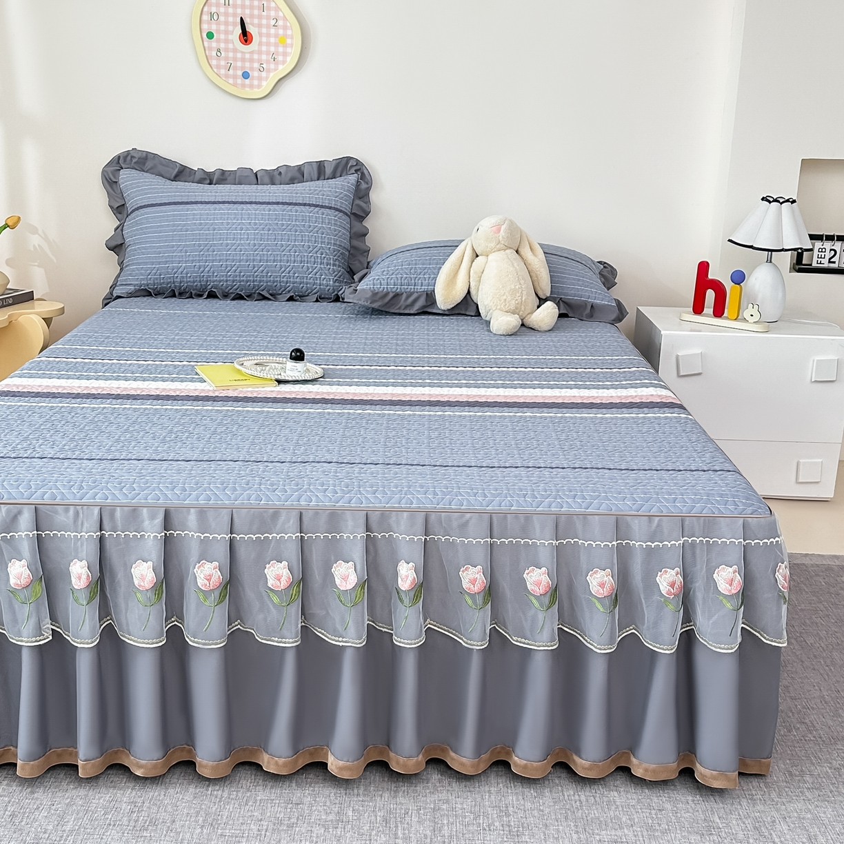 91家纺网 家纺一手货源 找家纺 手艺人家纺 2025新款全棉纯棉绗缝单床裙C02-C15 床裙单件 床裙C08