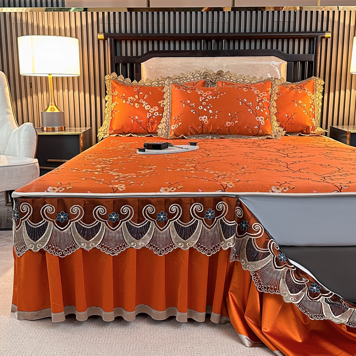 91家纺网 家纺一手货源 找家纺 （总）手艺人家纺 2025新款高精密拉链款G01单床裙 床裙单件