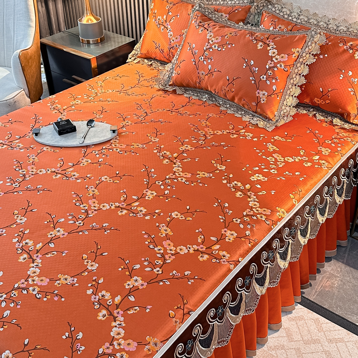 91家纺网 家纺一手货源 找家纺 （总）手艺人家纺 2025新款高精密拉链款G01单床裙 床裙单件